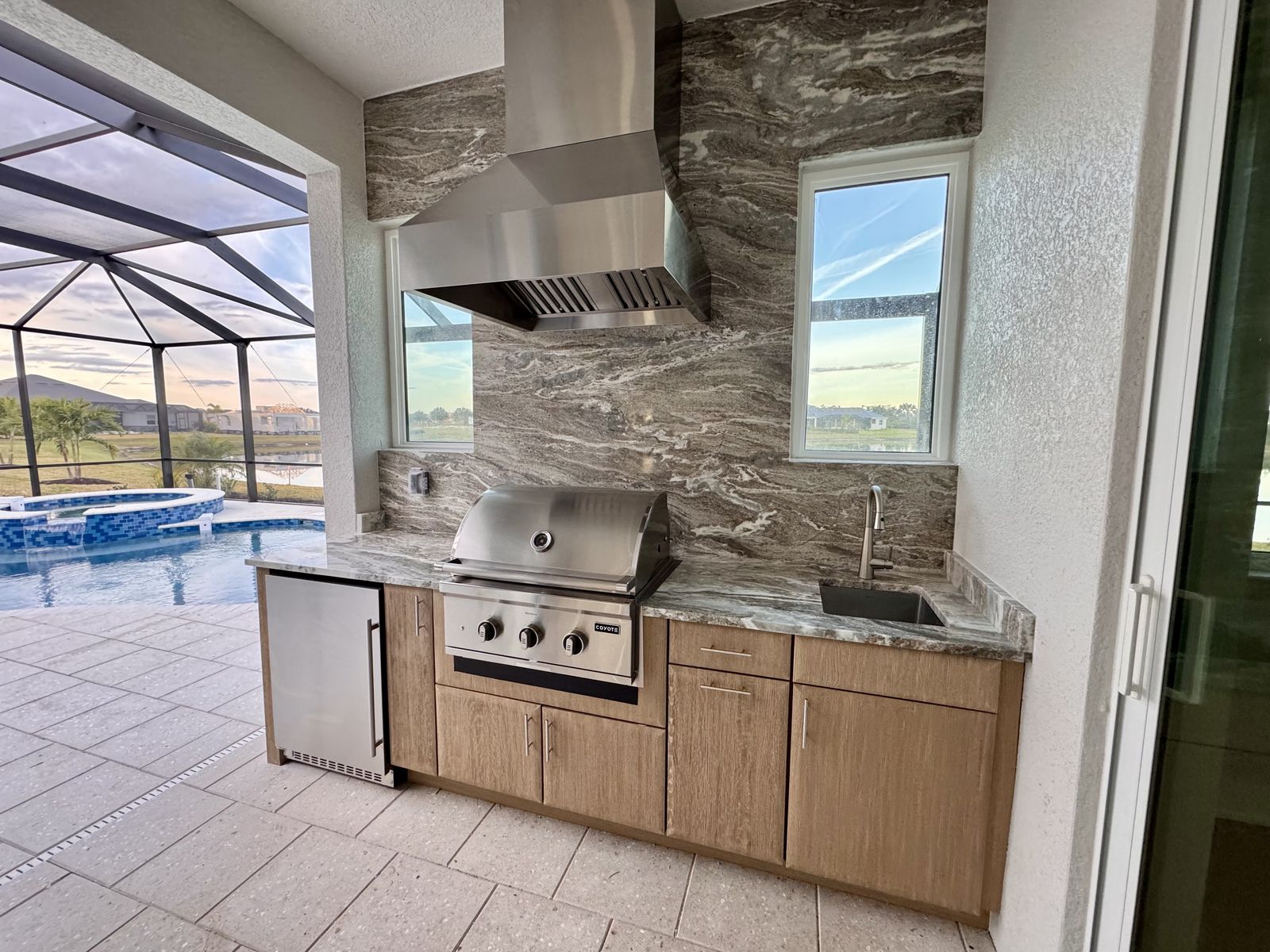 Natural Wood Cabinet Grill